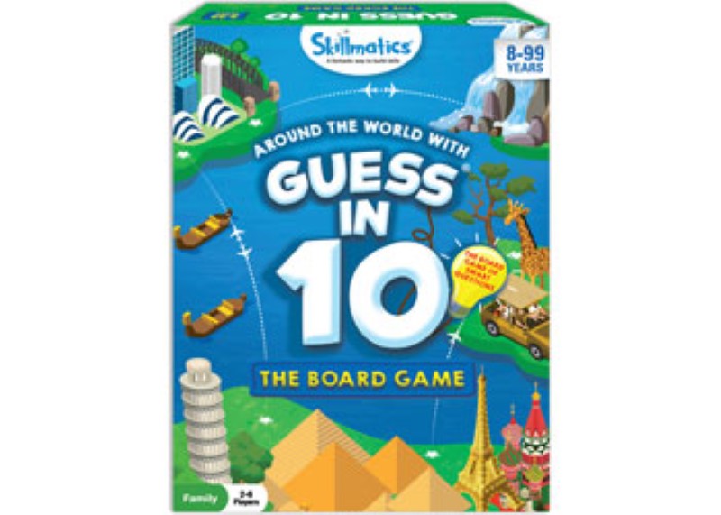 Family-friendly board game featuring vibrant cards, mystery guessing, and strategic questions across various categories.