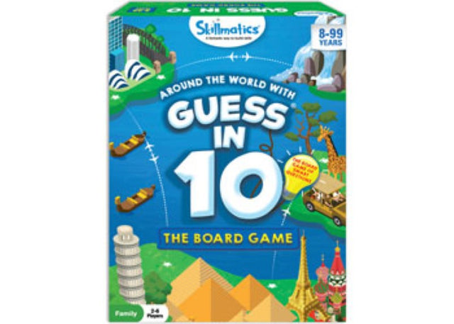 Family-friendly board game featuring vibrant cards, mystery guessing, and strategic questions across various categories.