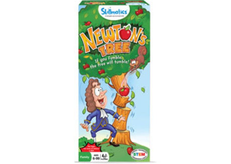 Colorful stacking game featuring Newton character, promoting balance and strategy for kids 5 and up through interactive play.