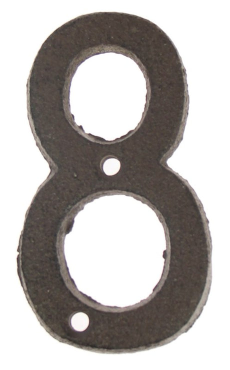Iron number 8 for letterboxes, 8cm high, durable, stylish, weather-resistant, perfect for home and office address display.