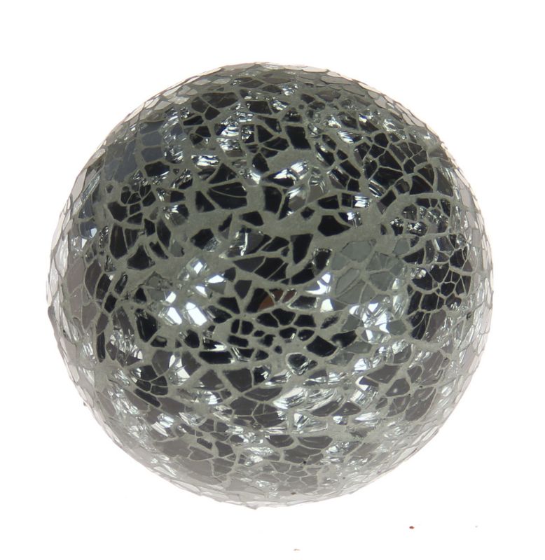 Set of 2 elegant black 8cm mosaic glass balls, perfect for sophisticated home decor and captivating visual displays.