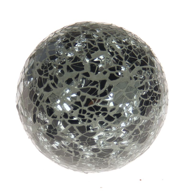 Ornament - Mosaic Glass Ball Black 8cm (Set of 2)
