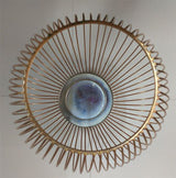 Rose gold wire candle holder, 23cm tall, elegant design for stylish decor, ideal for candles and special occasions.