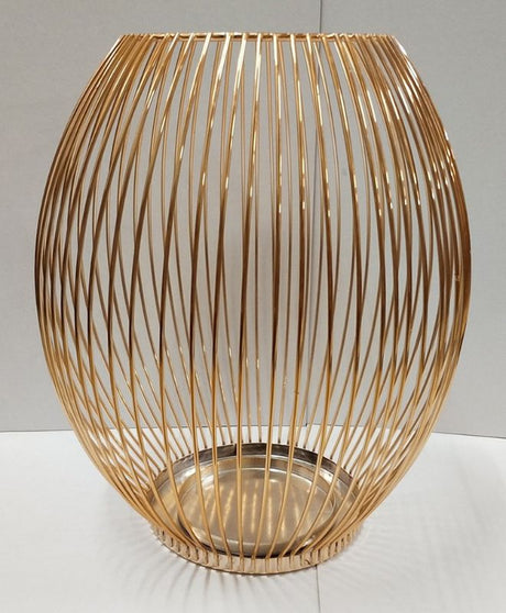 "Elegant 23cm rose gold wire candle holder, perfect for enhancing home decor and displaying candles."