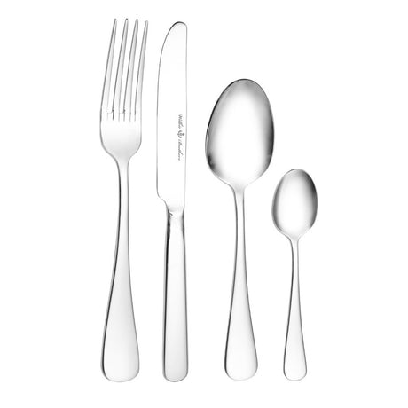 24-piece Wilkie Edinburgh cutlery set in mirror-polished stainless steel, designed for elegant dining and special occasions.