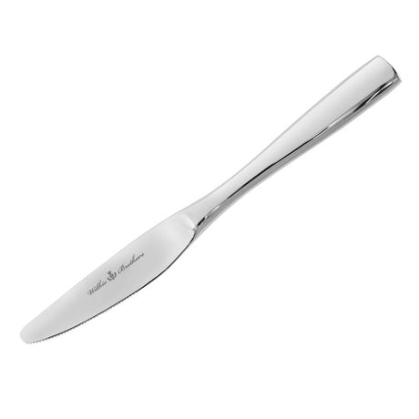 Elegant Wilkie Hartford Dessert Knife in polished stainless steel, designed for precise slicing of cakes and pies, ideal for any occasion.