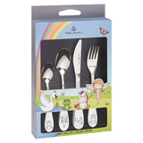 Wilkie Fairytale Kids Cutlery Set (4pc) with embossed characters, perfect for toddlers to make mealtime magical and fun.