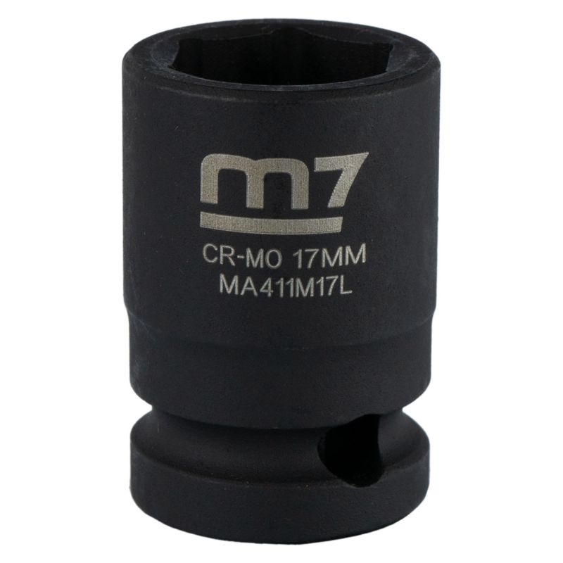 M7 Impact Socket 1/2in Dr. 17mm, designed for durability with a precise fit for fasteners, perfect for automotive tasks.