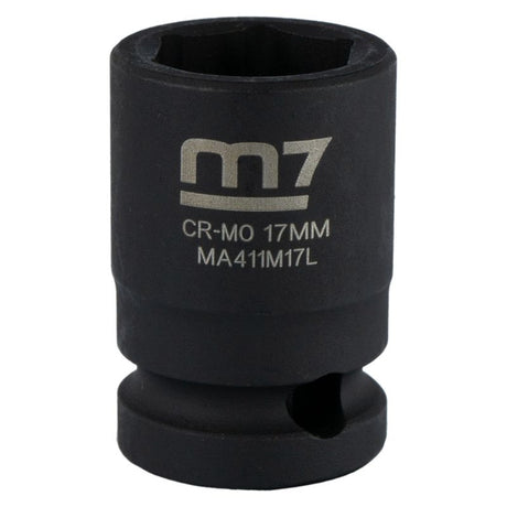 M7 Impact Socket 1/2in Dr. 17mm, designed for durability with a precise fit for fasteners, perfect for automotive tasks.