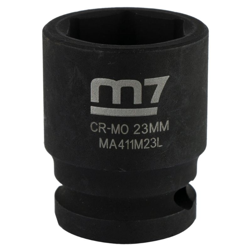 M7 23mm impact socket for 1/2 inch drive; durable, compact, perfect for automotive and industrial tasks.