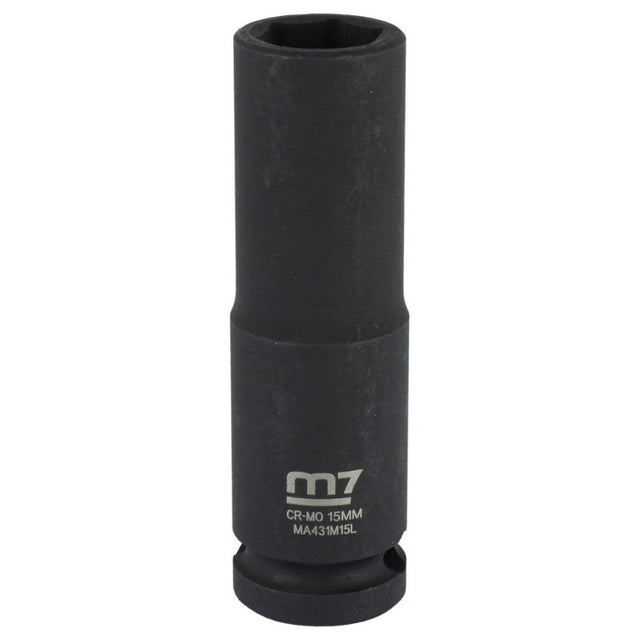 M7 Deep Impact Socket 1/2in Dr. 15mm, heavy-duty tool designed for maximum torque and deep access to stubborn fasteners.