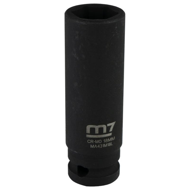 M7 Deep Impact Socket 1/2in Dr. 18mm designed for heavy-duty use, delivering maximum torque and versatility for automotive repairs.