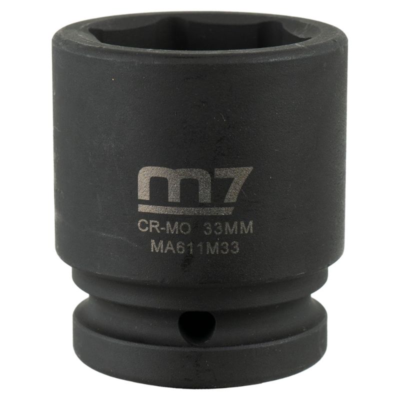 M7 Impact Socket 3/4in Dr. 33mm, chrome molybdenum steel, durable, compact design for automotive and machinery tasks.