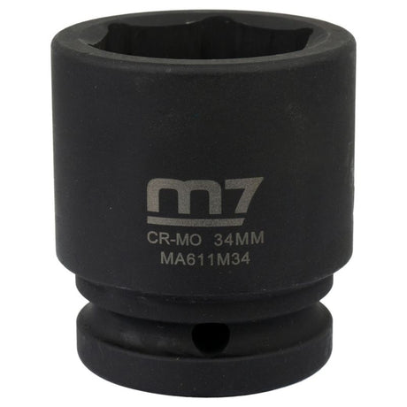 Heavy-duty M7 Impact Socket 3/4in Dr. 34mm, designed for high torque, with optimized depth for tight spaces and exceptional durability.