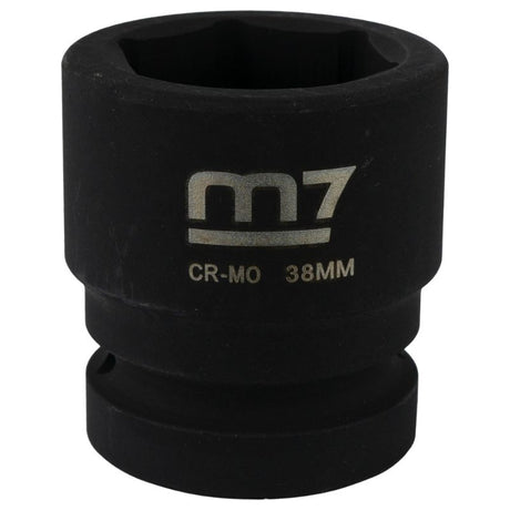 M7 Impact Socket 1in Dr. 38mm, durable high-strength alloy steel tool for heavy-duty automotive and industrial applications.