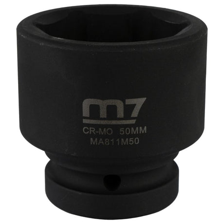 M7 Impact Socket 1in Dr. 50mm, heavy-duty tool for automotive and machinery repairs, durable with secure fit for tough jobs.