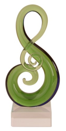 Ornament - Glass Koru Music Note - Kiwiana