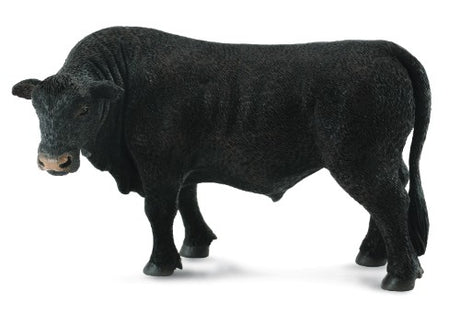 Large Black Angus Bull figurine by CollectA, showcasing intricate details and majestic features, perfect for collectors and decor.