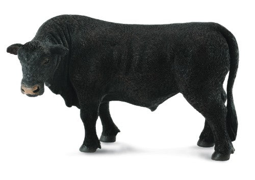 Large Black Angus Bull figurine by CollectA, showcasing intricate details and majestic features, perfect for collectors and decor.