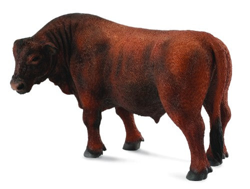 Lifelike large Red Angus Bull figurine by CollectA, showcasing exquisite craftsmanship and ideal for collectors or decoration.