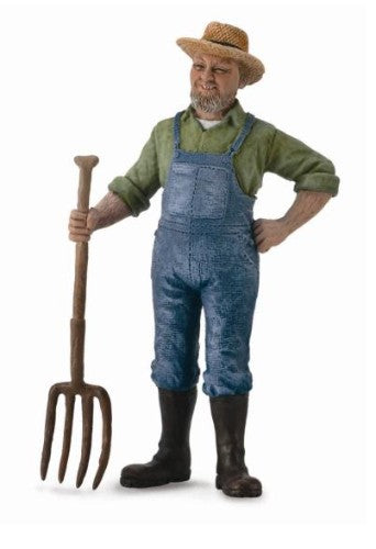 Large CollectA Farmer Figurine showcasing detailed craftsmanship, perfect for decor or imaginative play about rural life.