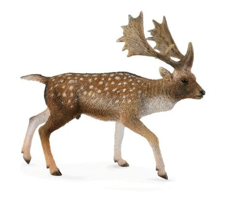 Large CollectA Fallow Deer figurine showcasing lifelike details, ideal for wildlife decor and educational purposes.