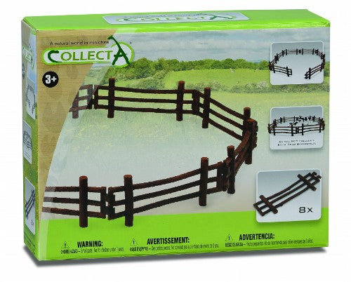 Detailed log fence model from CollectA, measuring 137 x 1 x 6.5 cm, ideal for miniature ranch scenes.