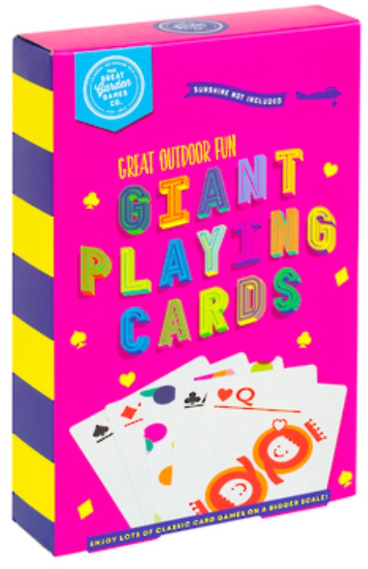 Giant A5 playing cards from Professor Puzzle, ideal for family games outdoors, featuring 52 cards and 2 jokers for epic fun.