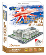 3D puzzle of the Auckland War Memorial Museum with 82 pieces, ideal for history lovers and creative families aged 8+.