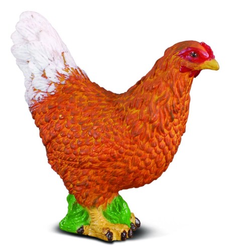 Small Hen Figurine from Collecta, 4cm, finely detailed, perfect for collectors and farm-inspired decor enthusiasts.