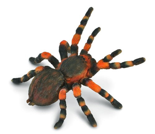 Large Mexican Redknee Tarantula figurine by Collecta, showcasing vibrant orange and black markings, perfect for collectors.