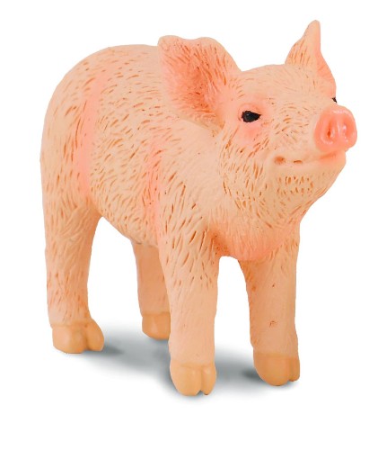 Small figurine of a piglet smelling, crafted by Collecta, ideal for collectors and animal lovers, measuring 5.5cm x 1.8cm.