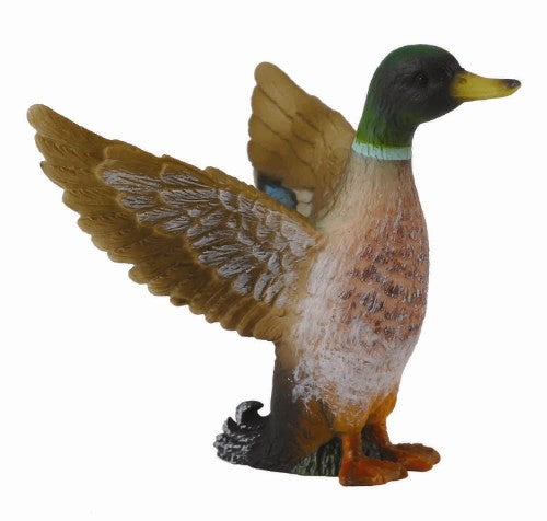 Small Collecta Mallard Duck Male Figurine showcasing vibrant colors and fine craftsmanship, perfect for nature-themed decor.