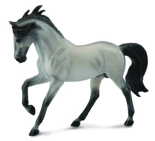 Andalusian Stallion Grey Figurine - XL, a detailed 16.5cm statue capturing the elegance of the majestic Andalusian horse.