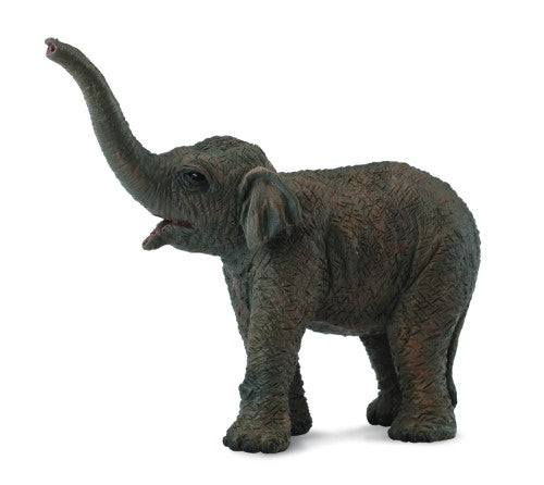 Asian Elephant Calf Figurine by Collecta, 7.5cm x 6cm, detailed craft, perfect for collectors and wildlife lovers.