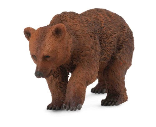 Hand-painted small brown bear cub figurine by Collecta, showcasing realistic details, perfect for collectors and wildlife lovers.