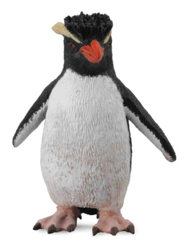 Small Rockhopper penguin figurine by Collecta, featuring realistic details and a charming yellow crest, perfect for collectors.