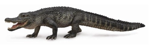 Lifelike large American alligator figurine by Collecta, measuring 17.6cm, showcasing intricate details of this fascinating reptile.