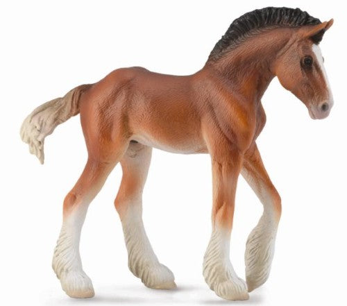 Clydesdale Foal Bay Figurine, a detailed medium sculpture celebrating the beauty of young Clydesdales, perfect for collectors.