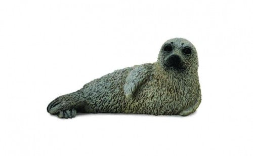 Small hand-painted Spotted Seal Pup figurine by Collecta, capturing the charm of marine life in exquisite detail.