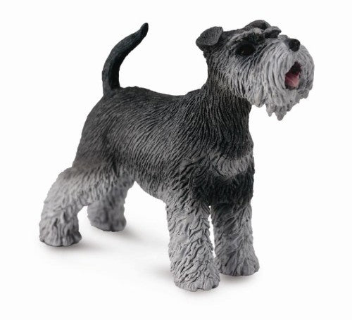 Medium-sized Collecta Schnauzer figurine, intricately crafted to showcase the breed’s unique beauty and playful spirit.