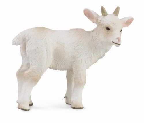 Small figurine of a standing goat kid, showcasing detailed craftsmanship perfect for collectors and animal lovers.