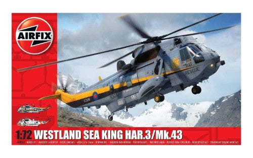 Detailed 1:72 scale model of the Westland Sea King helicopter, symbolizing RAF Search and Rescue excellence through history.