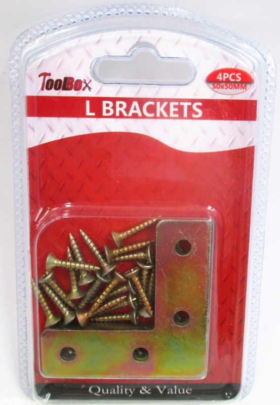 L Brackets - 50MM, sturdy and durable for DIY projects, perfect for reinforcing corners and furniture assembly.