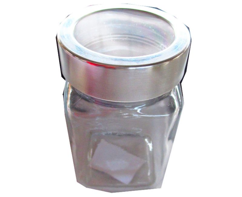 Set of 12 clear glass spice jars (11CM) with airtight seals for organizing and preserving spices and herbs in the kitchen.