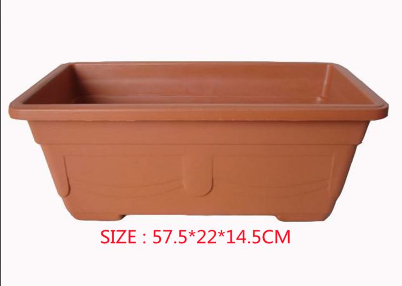 Set of 3 57.5cm rectangular planter pots for indoor and outdoor use, designed for optimal plant growth and stylish display.