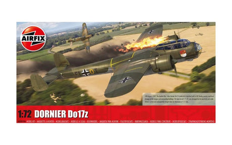 Detailed model kit of the Dornier Do17z, the 'Flying Pencil' WWII bomber known for its speed and unique silhouette.