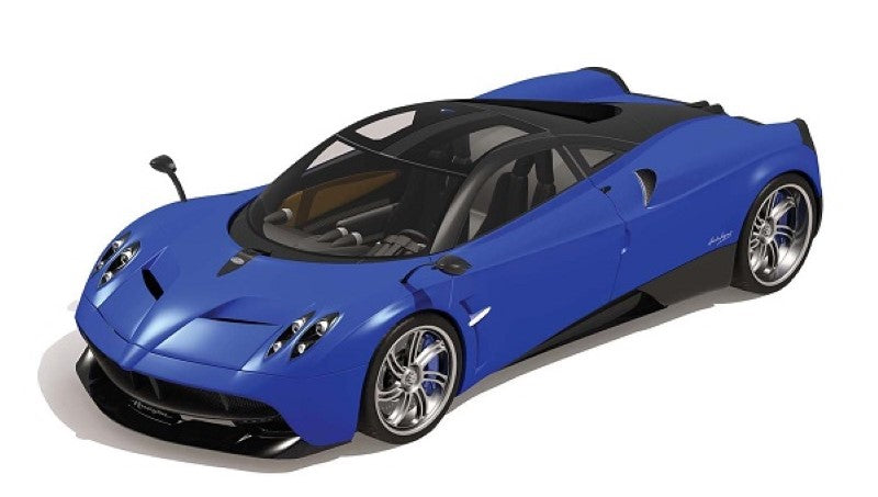 Airfix 1/43 Pagani Huayra model kit, featuring high-quality parts, vibrant paints, and tools for car enthusiasts and collectors.