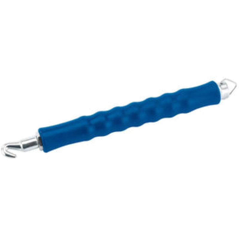 Ergonomic bag tie twister with a durable grip and carbon steel hook for efficient closing of sack ties and packaging.