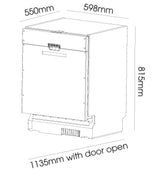 Stainless steel Parmco Integrated Dishwasher 600mm with 14 place settings and 8 wash programs for efficient cleaning.